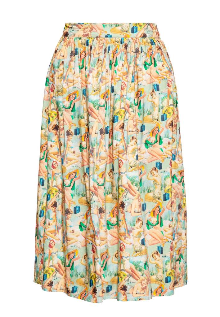 Queen Kerosin Swing Wickelrock mit Pin-Up All-Over-Print «Pin-Up» Tiefpreis