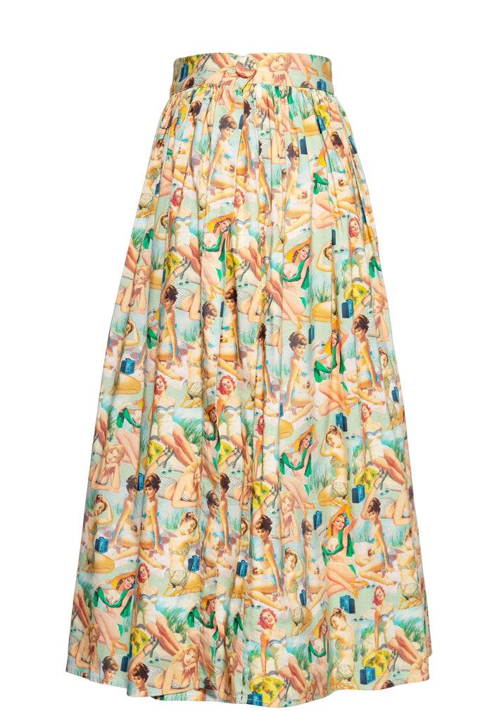 Queen Kerosin Swing Wickelrock mit Pin-Up All-Over-Print «Pin-Up» Tiefpreis