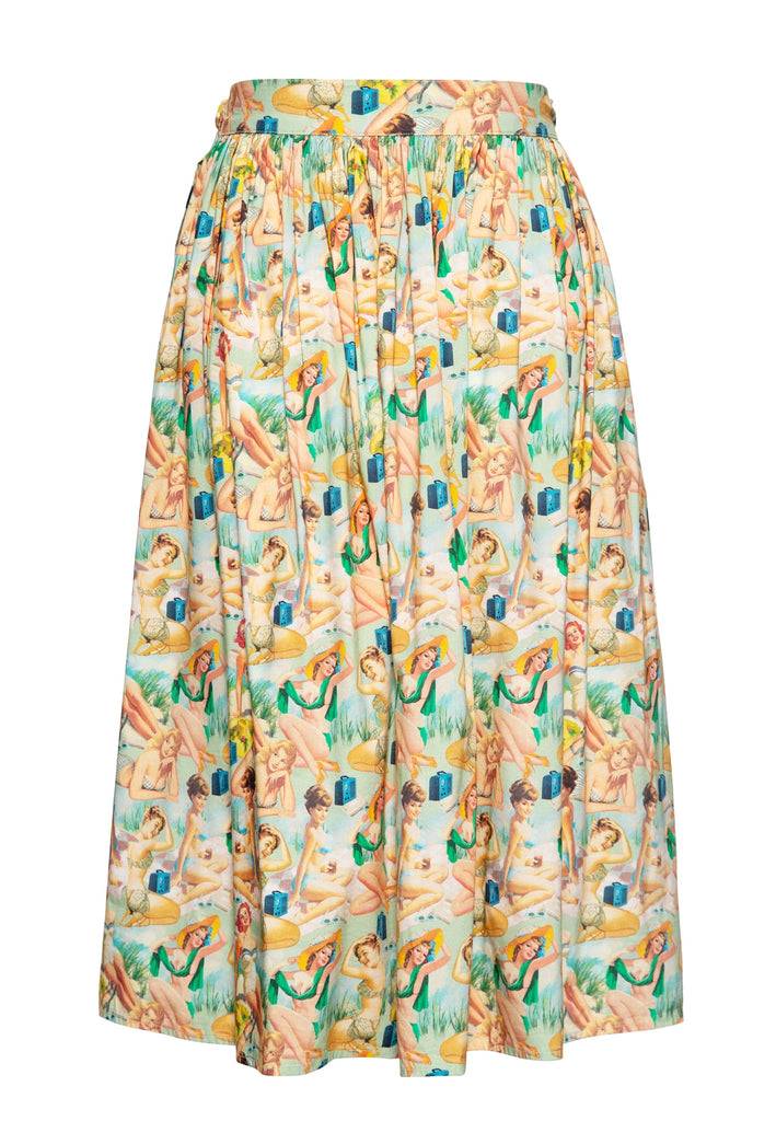 Queen Kerosin Swing Wickelrock mit Pin-Up All-Over-Print «Pin-Up» Tiefpreis