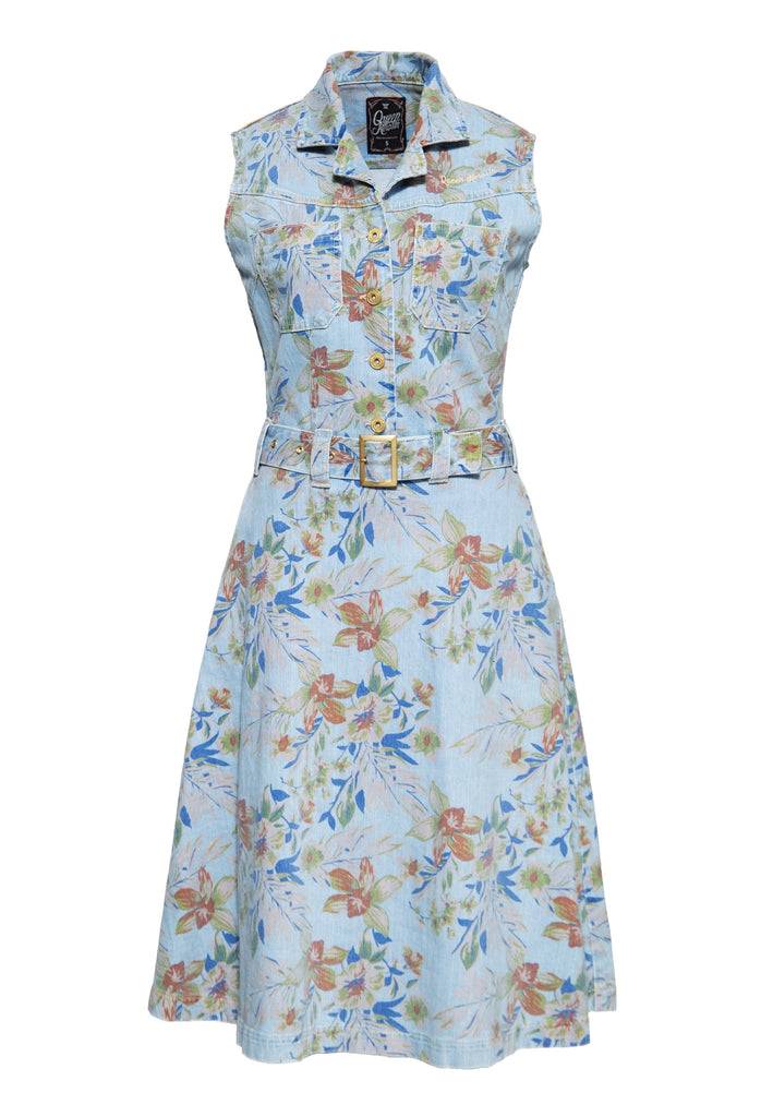 Queen Kerosin Denim Workwear Swing Kleid «Hawaii»