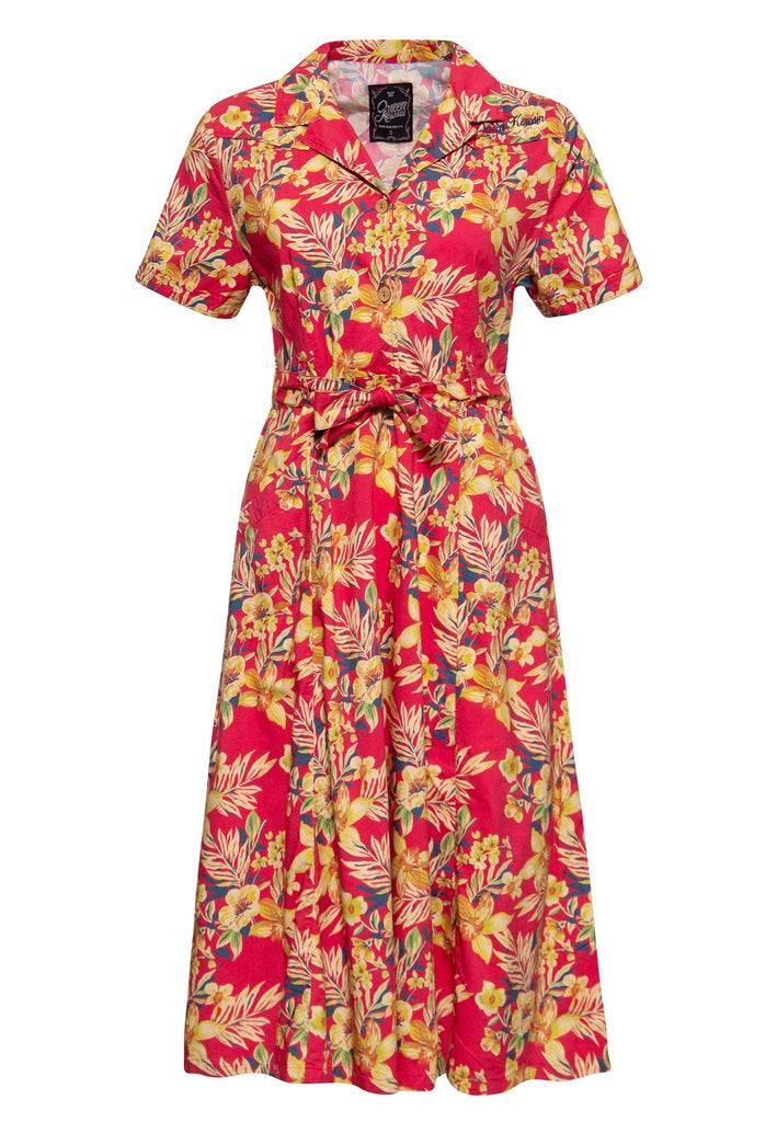 Queen Kerosin Swing Kleid «Hawaii Red» Bis zu 50% Rabatt