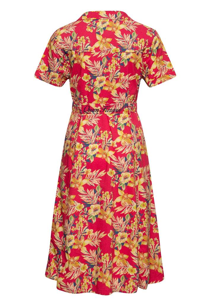 Queen Kerosin Swing Kleid «Hawaii Red» Bis zu 50% Rabatt