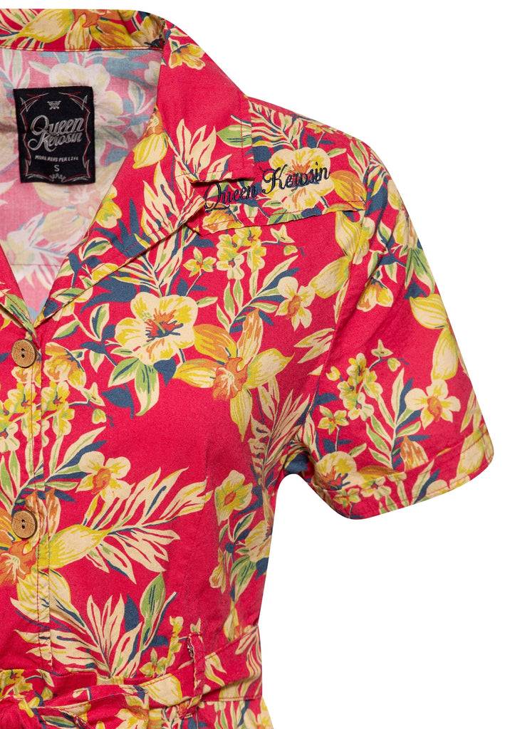 Queen Kerosin Swing Kleid «Hawaii Red» Bis zu 50% Rabatt