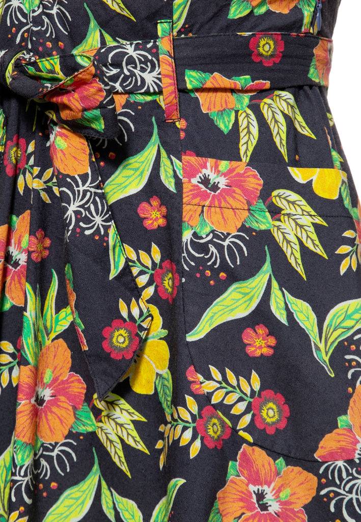 Queen Kerosin Swing Kleid «Hibiskus Black» Bis zu 65% Rabatt