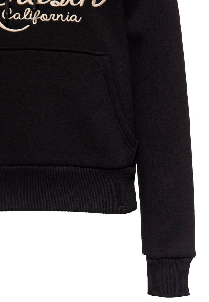 Queen Kerosin Hoodie mit Stickerei «Q California» Vierteljährliche Förderung