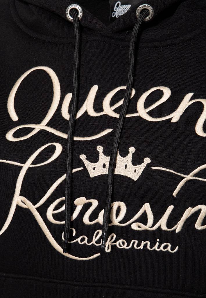 Queen Kerosin Hoodie mit Stickerei «Q California» Vierteljährliche Förderung