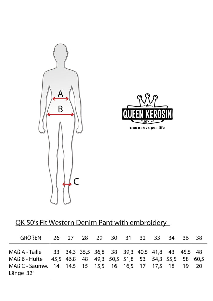 Queen Kerosin 50's Fit Western Jeans Riesige Rabatte