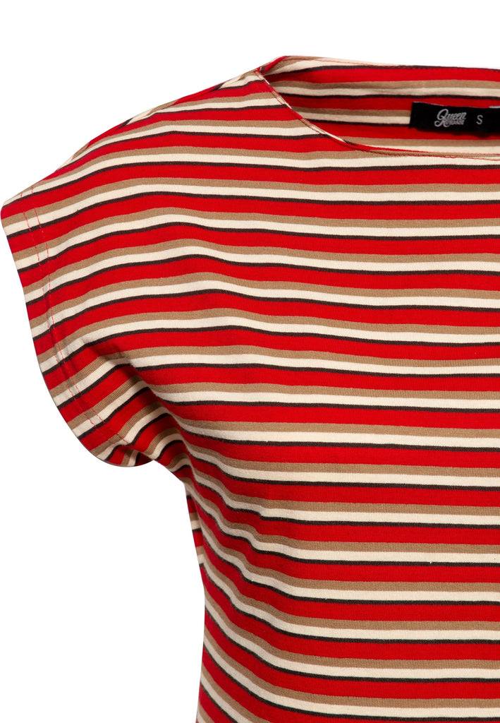 Queen Kerosin T-Shirt mit U-Boot Ausschnitt Black Friday Preise