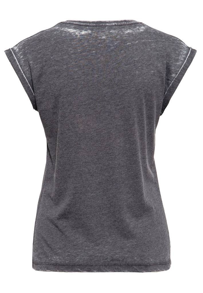 Queen Kerosin Roll-Up Sleeve T-Shirt «Rebel Queens Motorcycle Gang» 50% Rabatt für begrenzte Zeit
