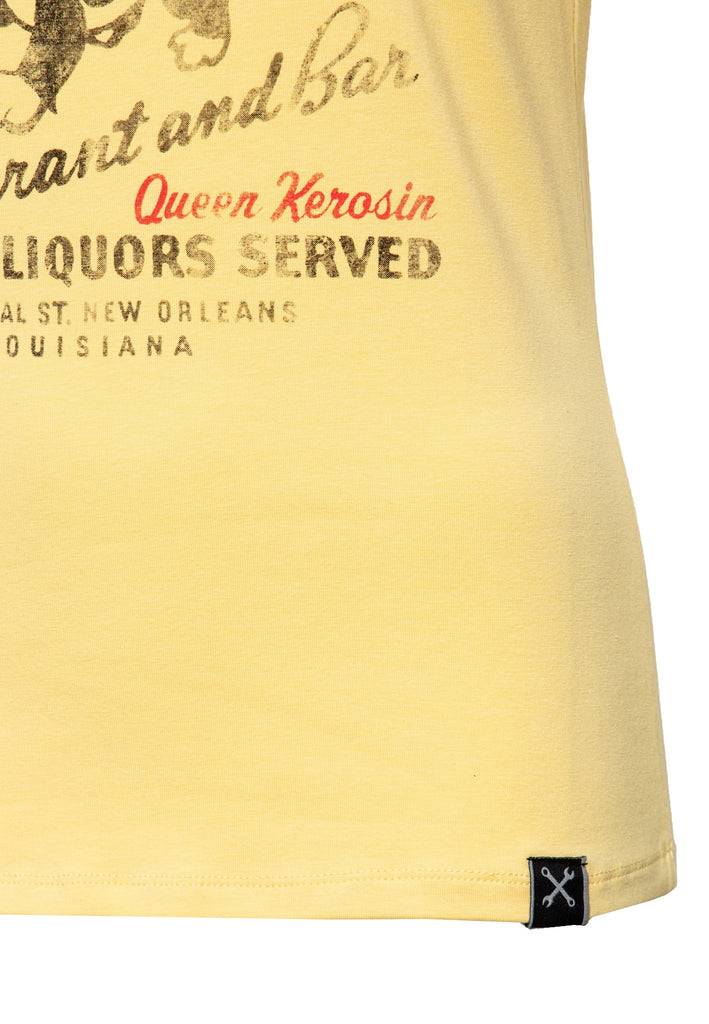 Queen Kerosin Print T-Shirt «Black Pussy Cat» Auslauf