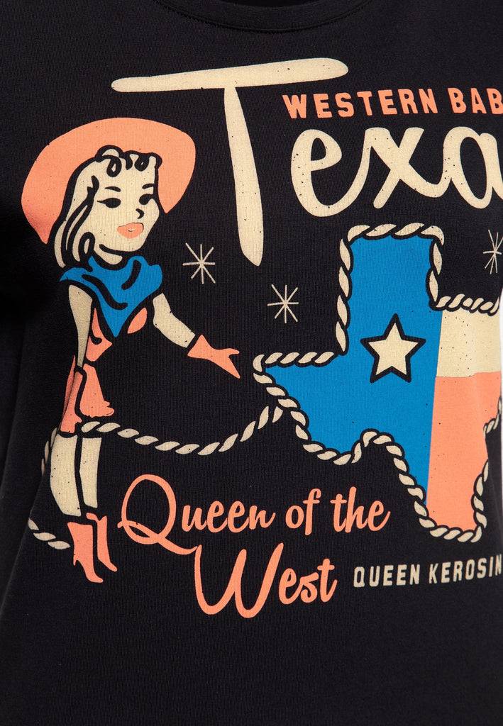 Queen Kerosin T-Shirt «Western Babes» Günstiger Verkauf
