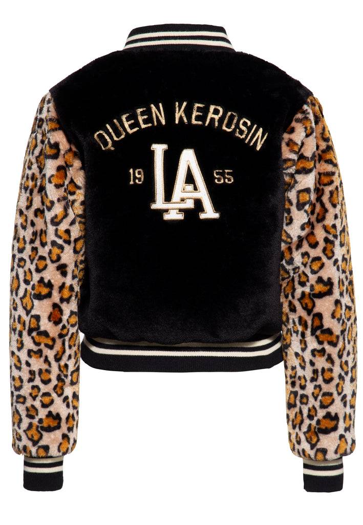 Queen Kerosin College Fake-Fur-Jacke «L.A. 55» Limitierter Zeitrabatt