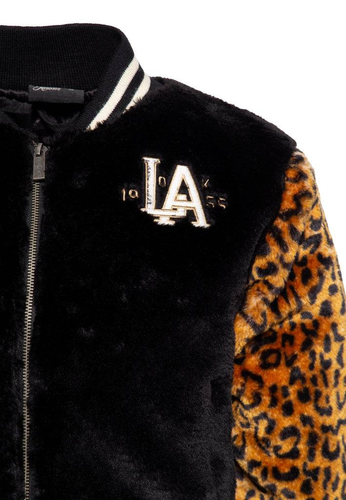 Queen Kerosin College Fake-Fur-Jacke «L.A. 55» Limitierter Zeitrabatt