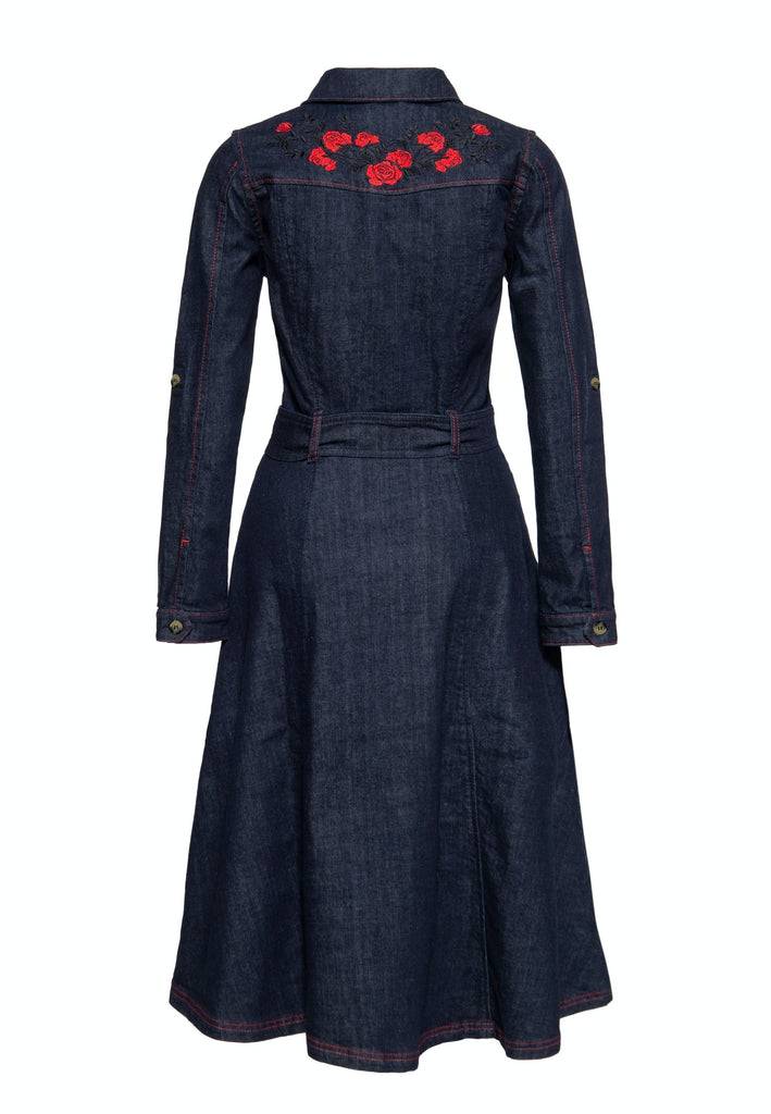 Queen Kerosin Western Swing Kleid «Roses» Valentinstagsangebot