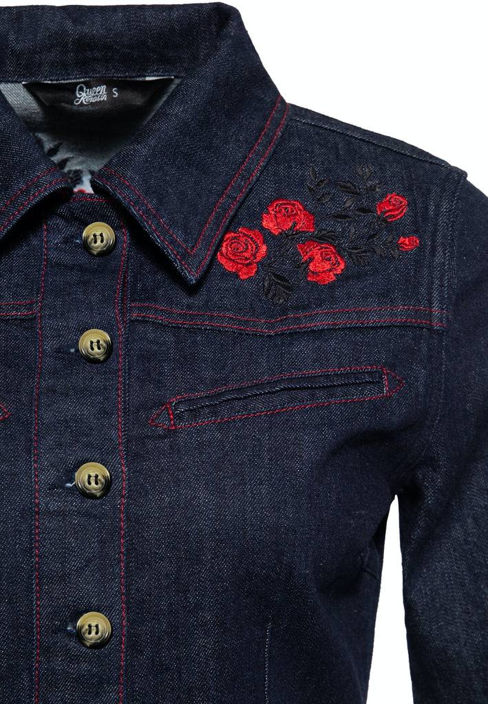 Queen Kerosin Western Swing Kleid «Roses» Valentinstagsangebot