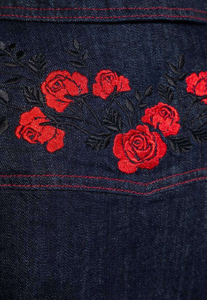 Queen Kerosin Western Swing Kleid «Roses» Valentinstagsangebot