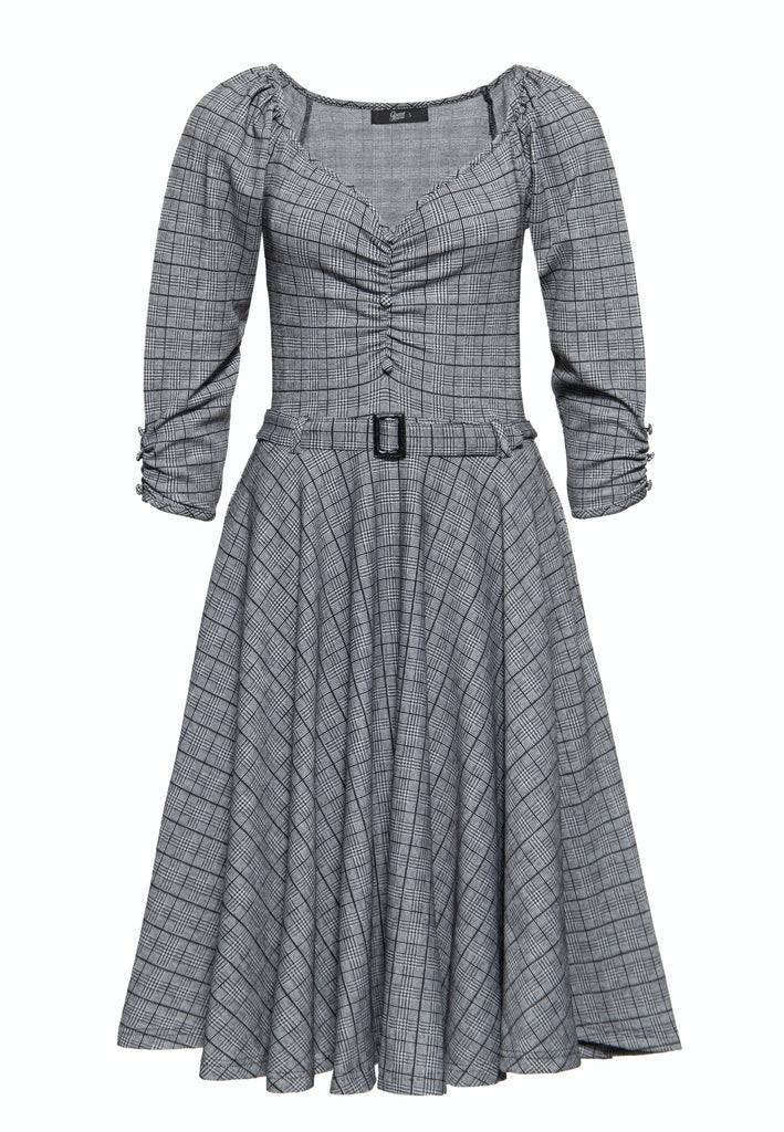 Queen Kerosin Swingkleid in Karo-Optik Lagerräumung