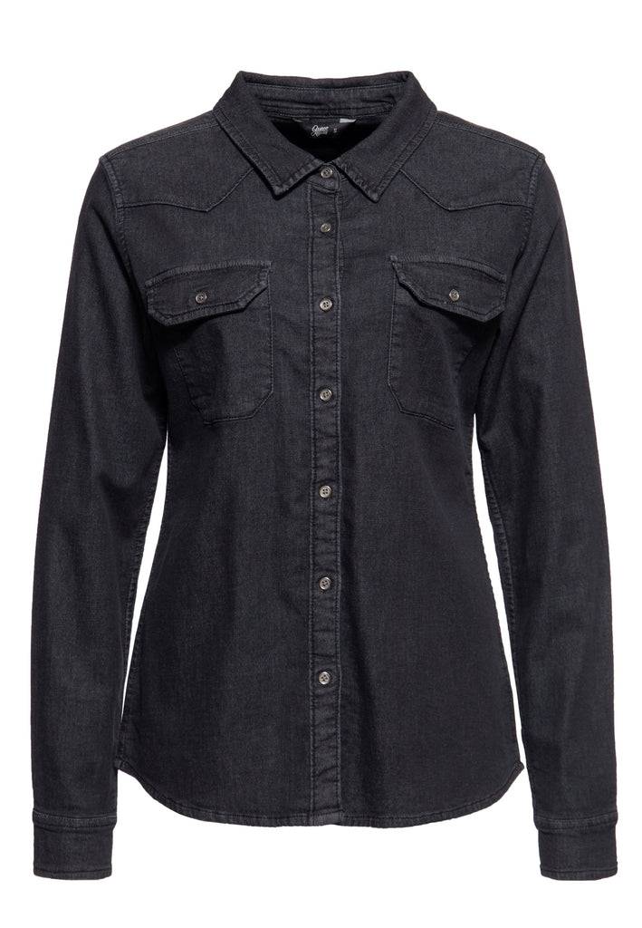 Queen Kerosin Washed Joggdenim Shirt «Snake Girl» Heißer Verkauf