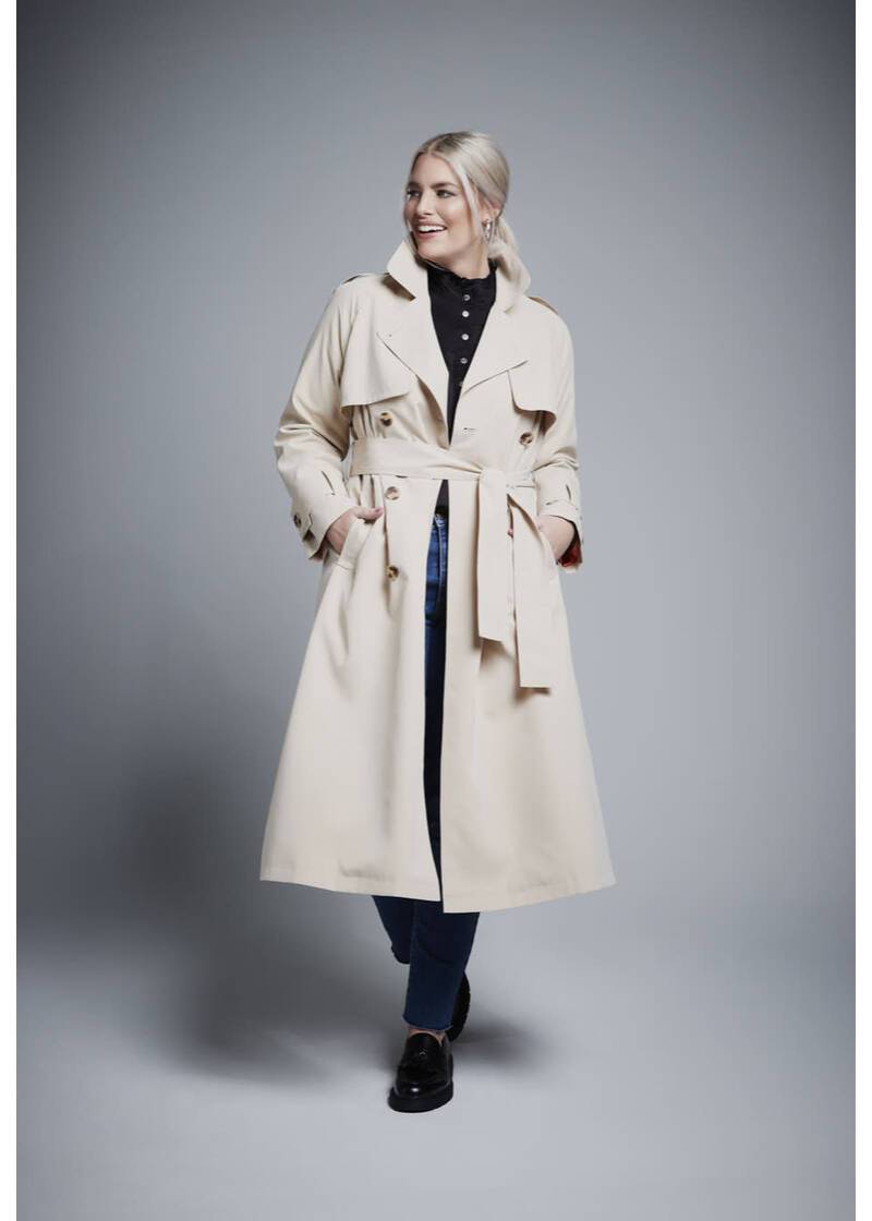 ROCK YOUR CURVES by Angelina Trenchcoat in EcruArtikelnummer RYC-LCAK-0496-101 Online Shopping