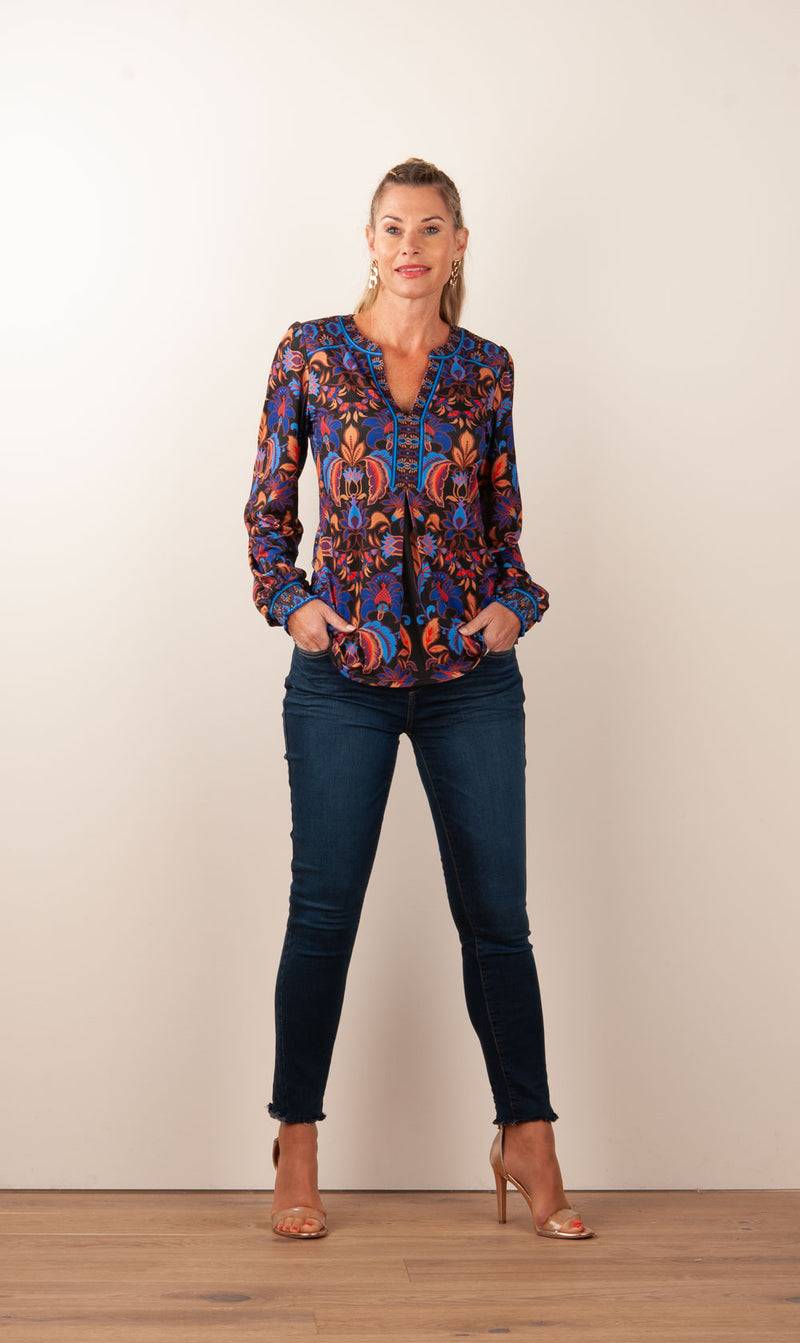 Hale Bob Blusenshirt Schwarz | Blau | Multicolor Online Shopping