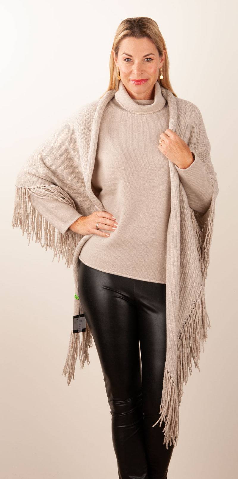 Simone Bruns Dreieckstuch Melange Beige VIP-Rabatte