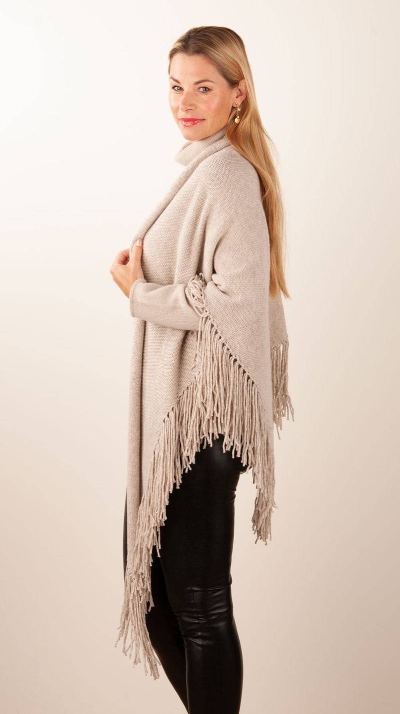 Simone Bruns Dreieckstuch Melange Beige VIP-Rabatte
