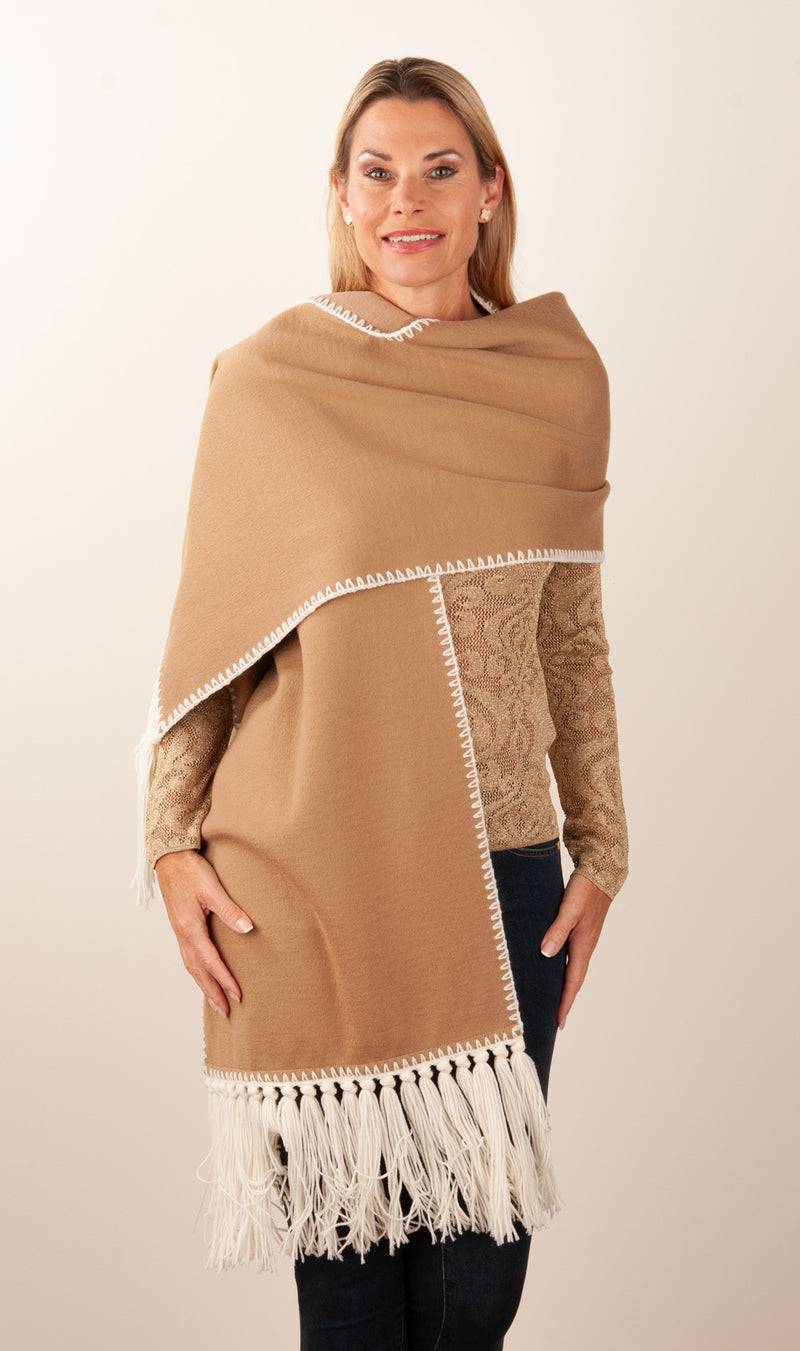 Luisa Spagnoli Schal Camel | Weiß Bis zu 60% Rabatt
