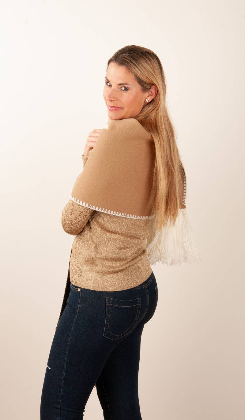 Luisa Spagnoli Schal Camel | Weiß Bis zu 60% Rabatt