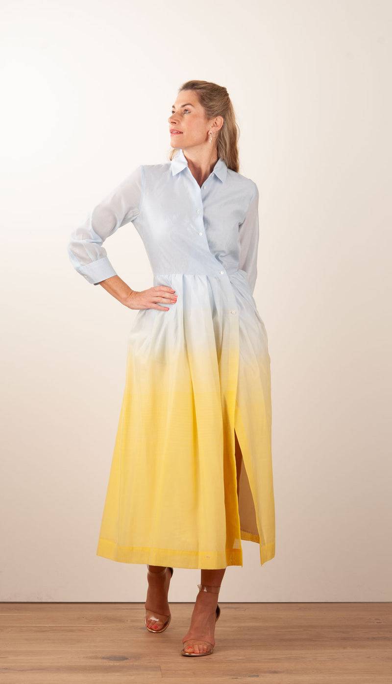 Sara Roka Kleid Hellblau | Gelb | Multicolor Kostenloser Versand international