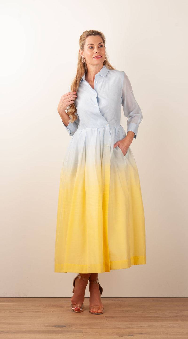 Sara Roka Kleid Hellblau | Gelb | Multicolor Kostenloser Versand international