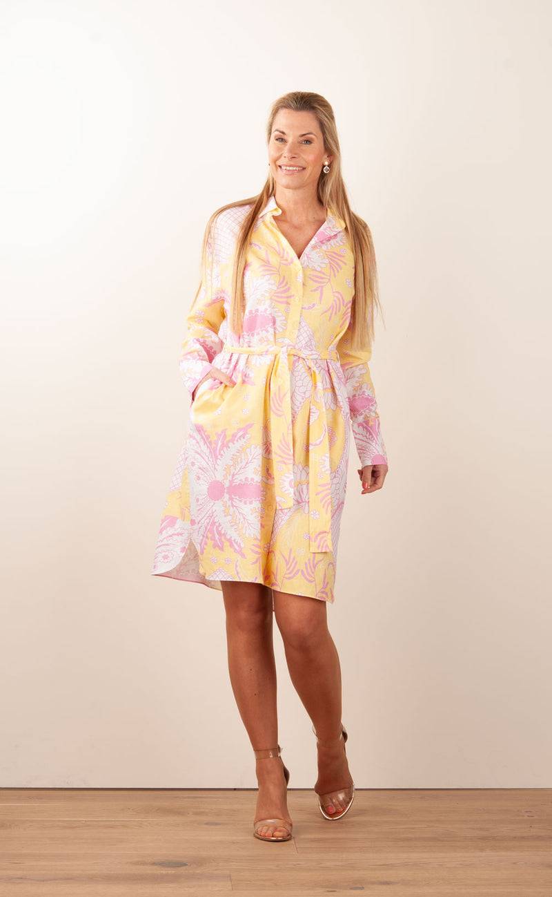 Herzensangelegenheit Kleid Weiß | Gelb | Rosa Begrenzt auf 3 Tage
