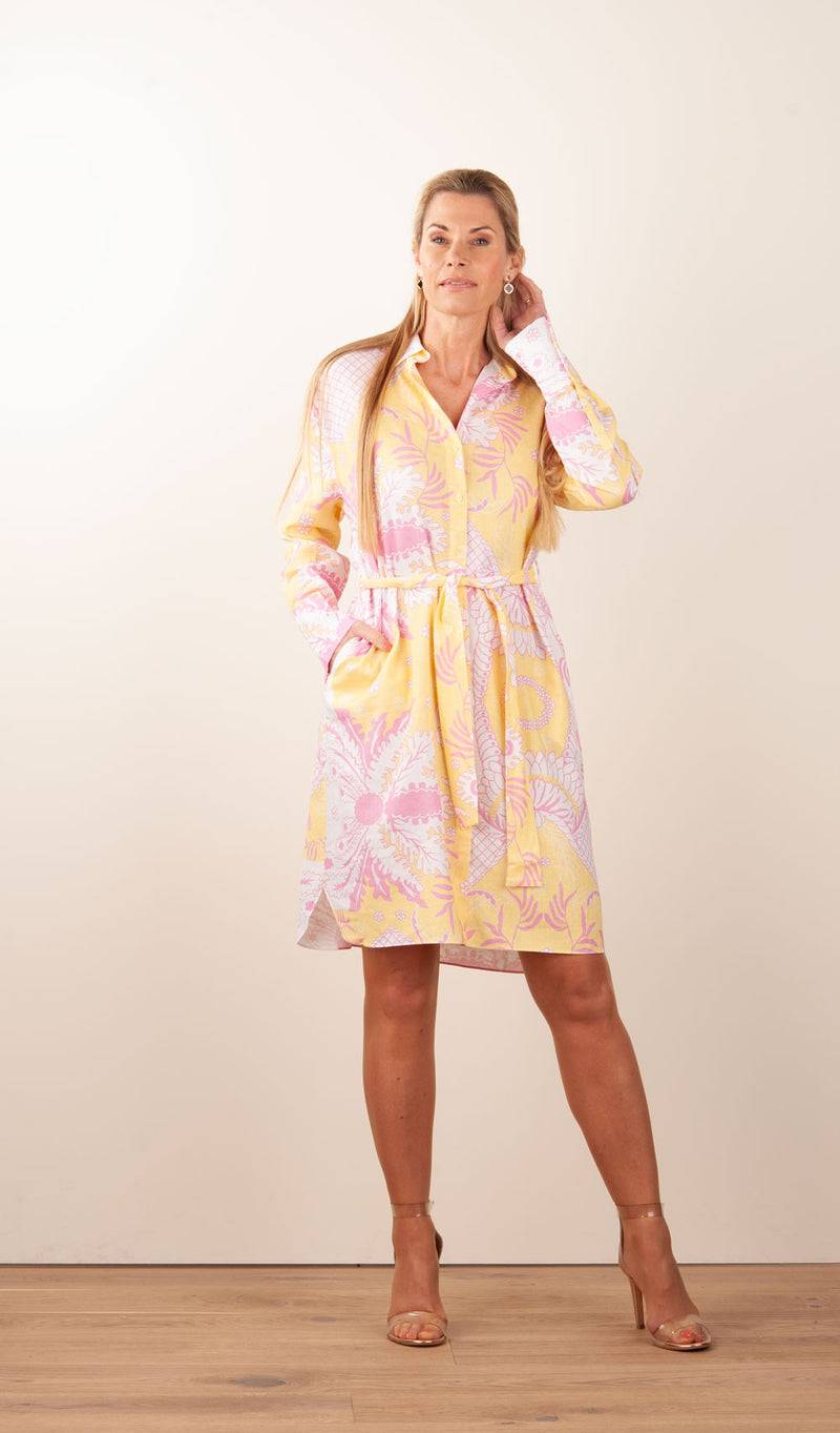 Herzensangelegenheit Kleid Weiß | Gelb | Rosa Begrenzt auf 3 Tage