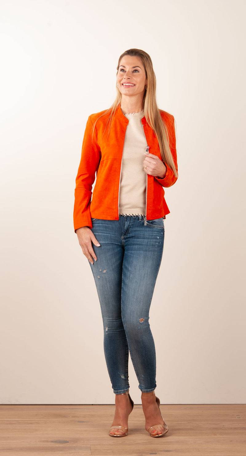 Milestone Lederjacke „Rena“ Orange 50% Rabatt für begrenzte Zeit