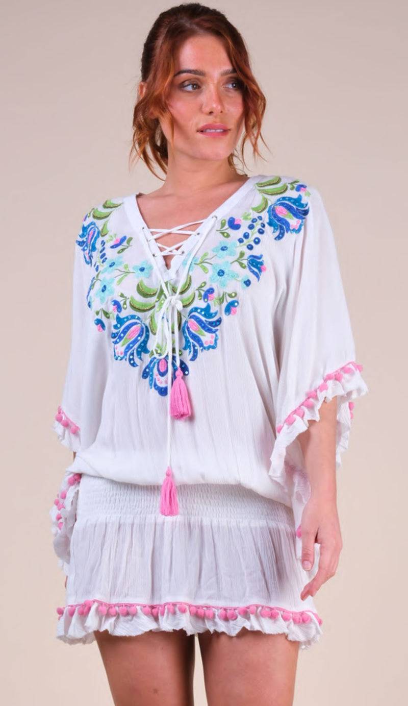 Miss June Kleid Offwhite | Multicolor Auslauf