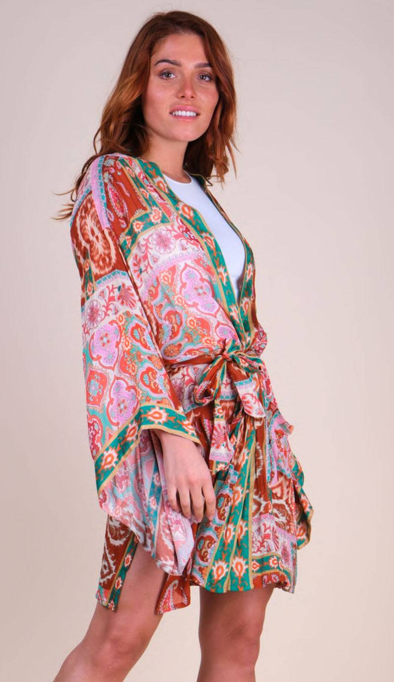 Miss June Kimono Rosa | Grün | Multicolor Angebote