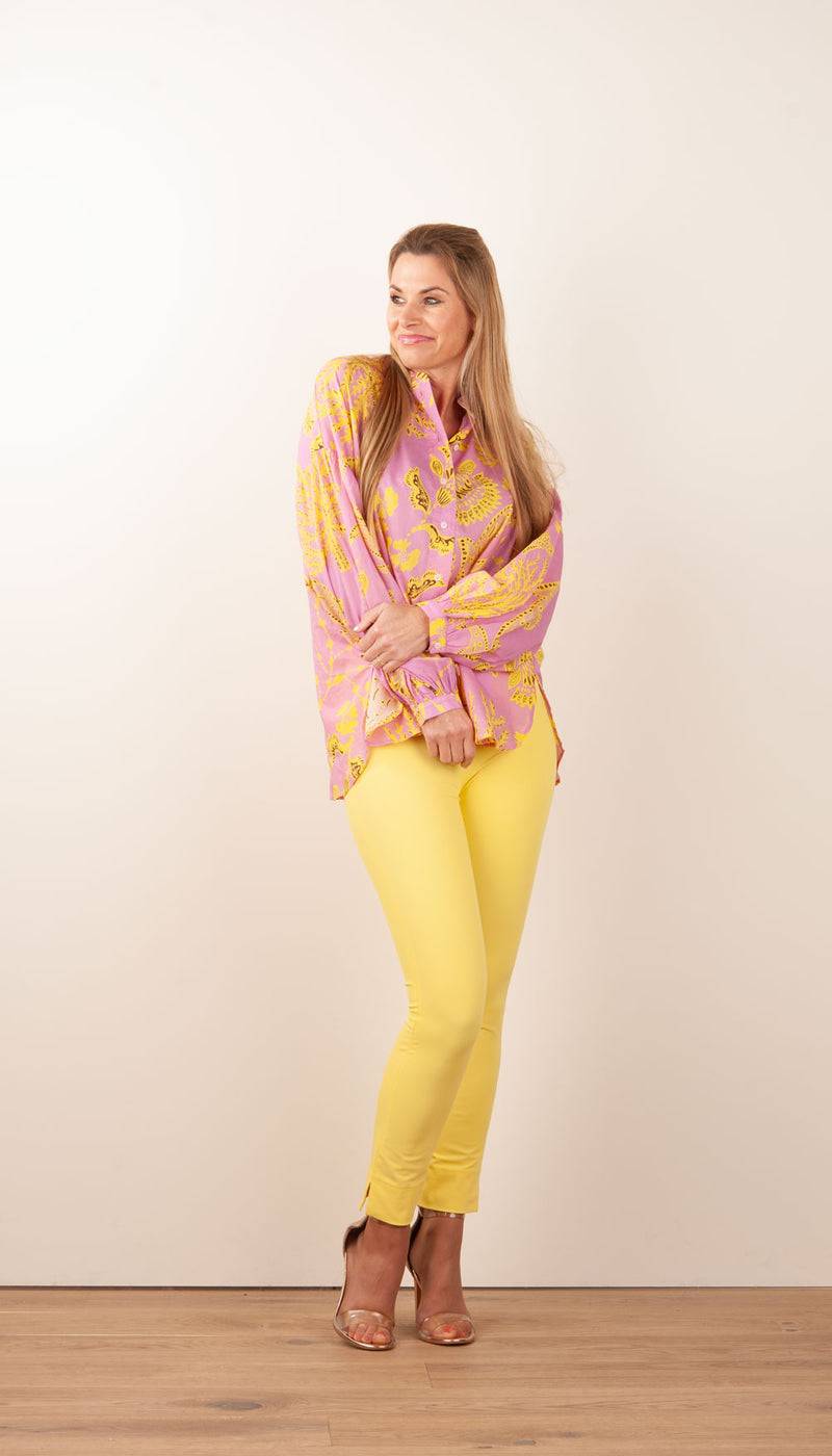 IVI Collection Blusenshirt Rosa | Gelb im Angebot