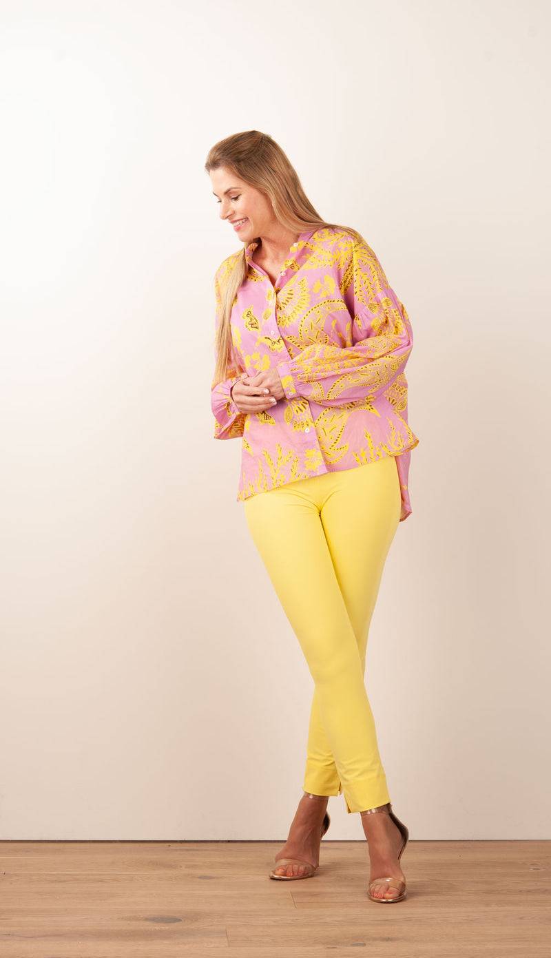 IVI Collection Blusenshirt Rosa | Gelb im Angebot