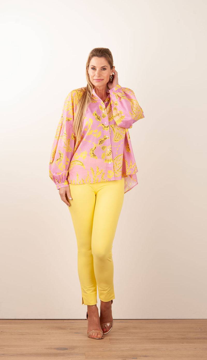 IVI Collection Blusenshirt Rosa | Gelb im Angebot