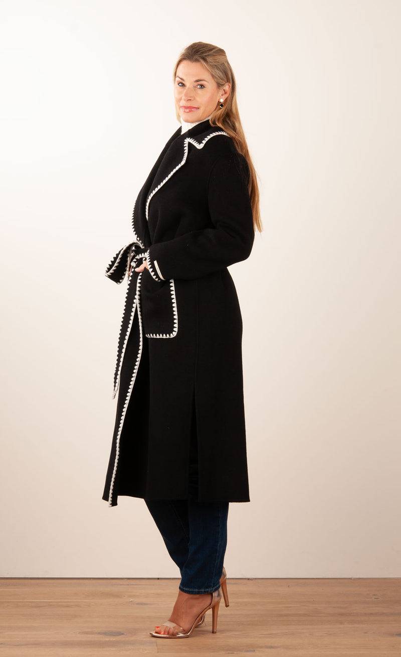 VITTORIA Mantel Schwarz | Weiß Neueste Mode