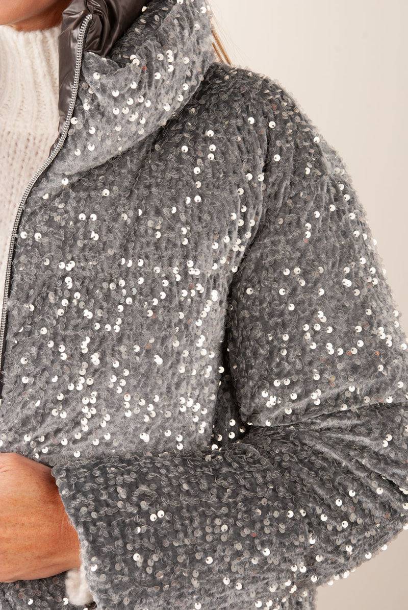 Herno Jacke „Pailletten“ Grau Neuheiten