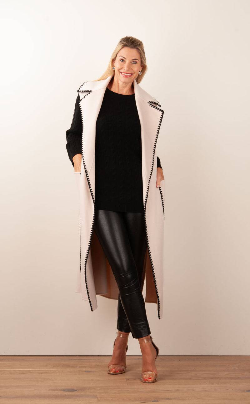VITTORIA Mantel Hellbeige | Schwarz Tägliche Deals