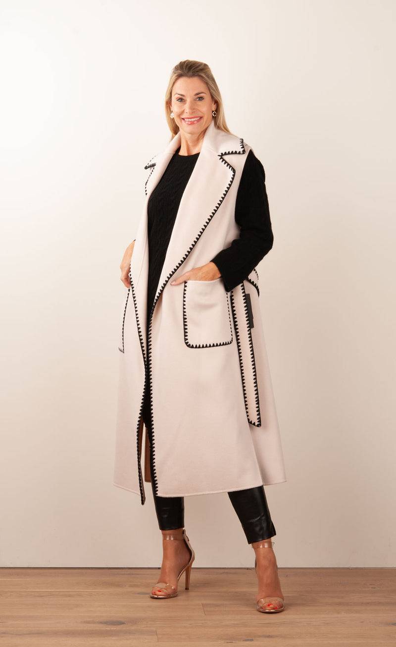 VITTORIA Mantel Hellbeige | Schwarz Tägliche Deals