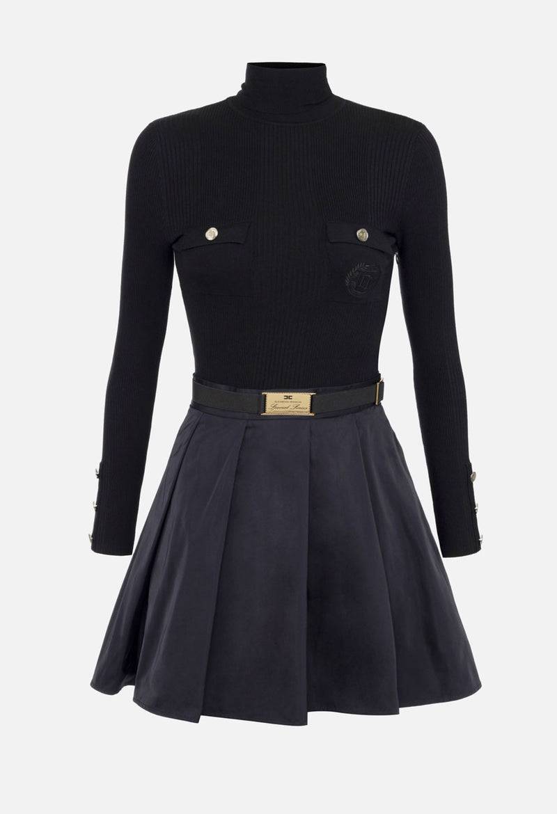 Elisabetta Franchi Kleid Schwarz Tiefpreis