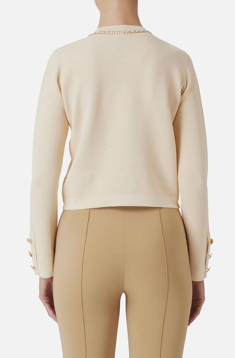 Elisabetta Franchi Strickjacke Beige Kostenlose Rückgabe