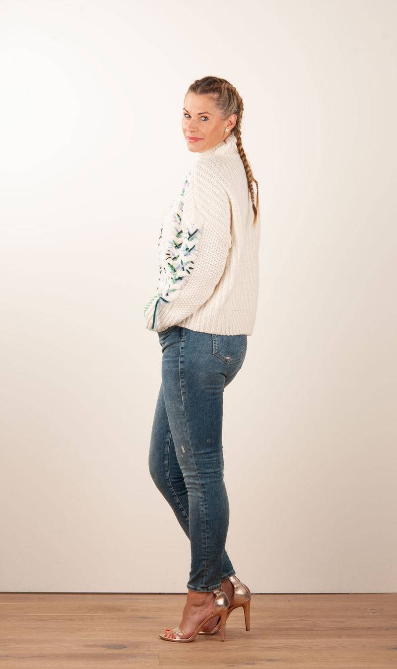 Paschwork Pullover Offwhite | Grün | Flieder Bis zu 65% Rabatt