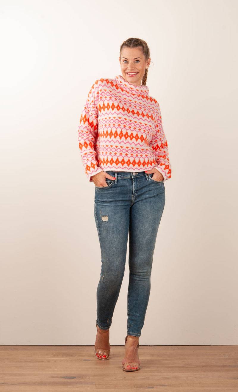 fleur Pullover Rosa | Orange | Beere Kostenloser Versand international
