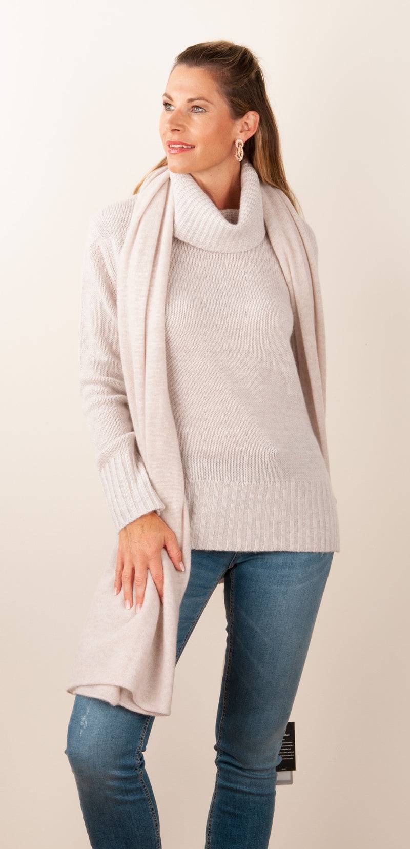 fleur Kaschmir Schal Hellbeige Weihnachtsangebot