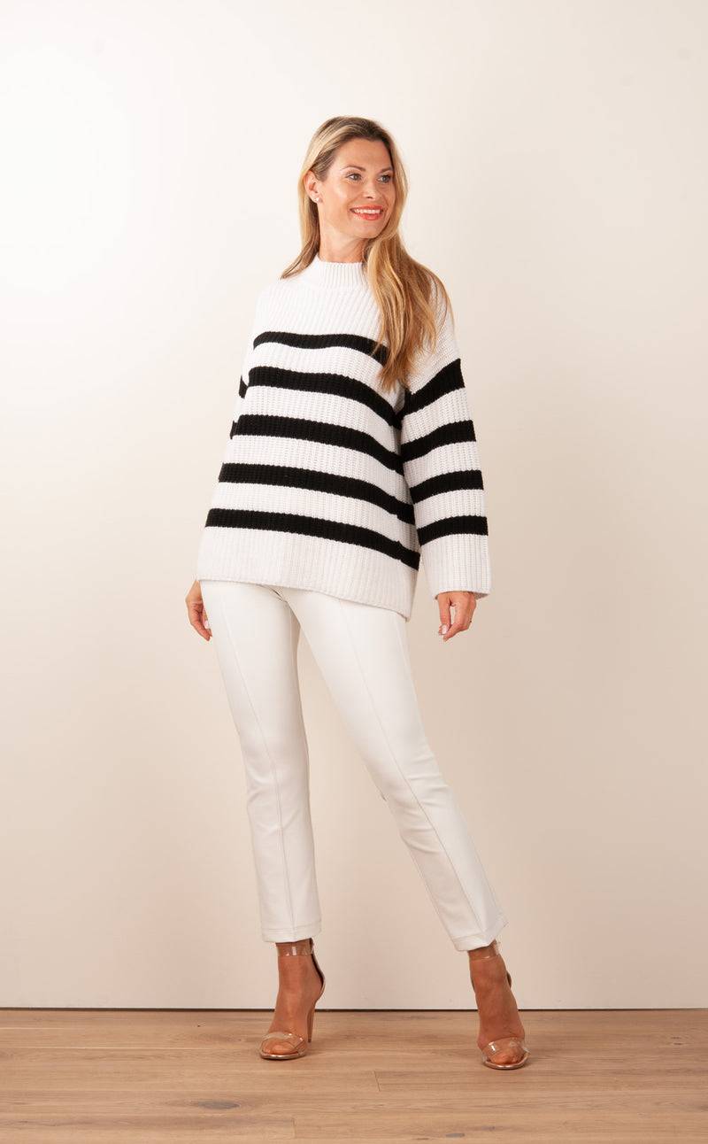 Rosa & Me Pullover „Streifen“ Offwhite | Schwarz Osterangebot