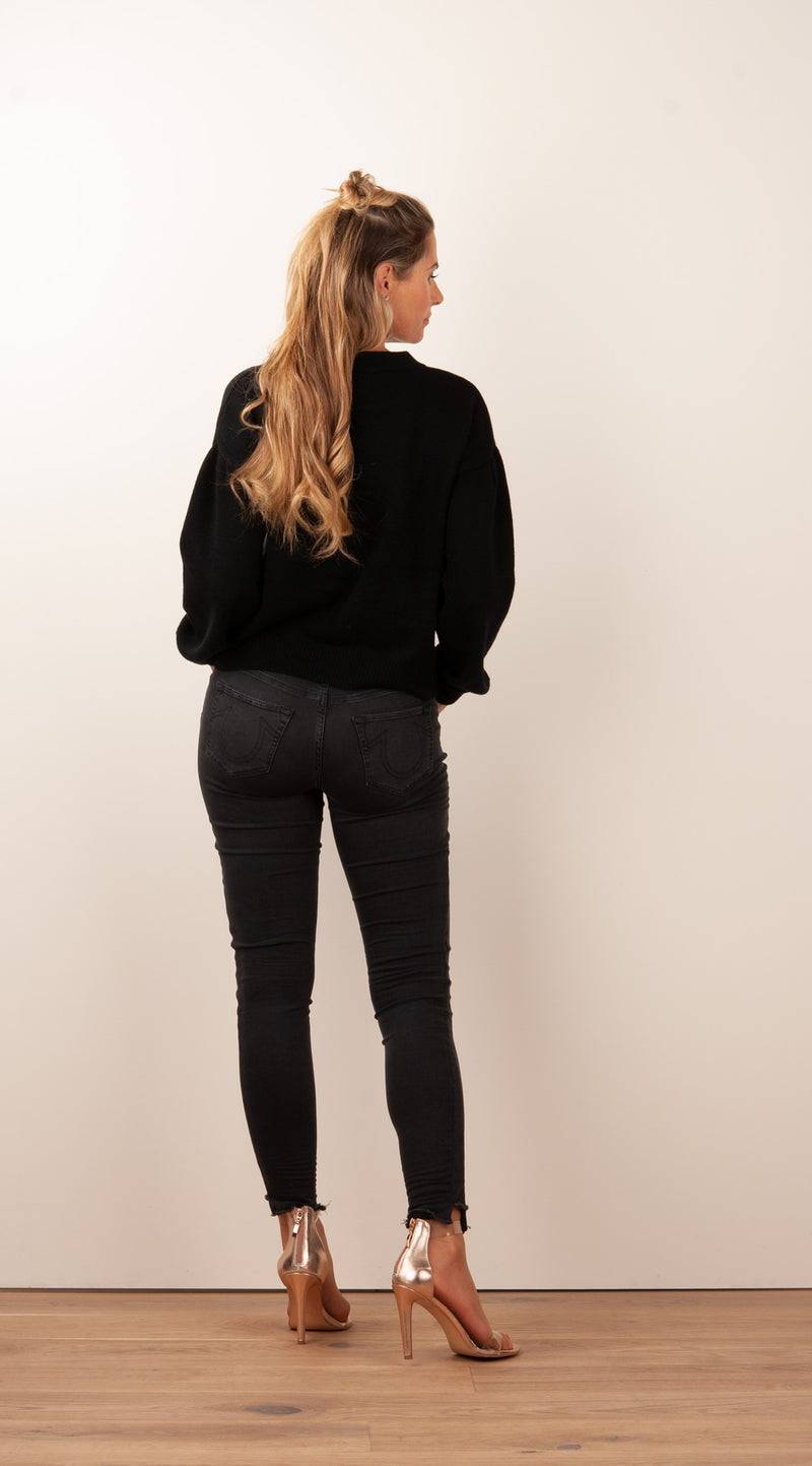 SEM PER LEI. Kaschmir Pullover Schwarz Top Angebot