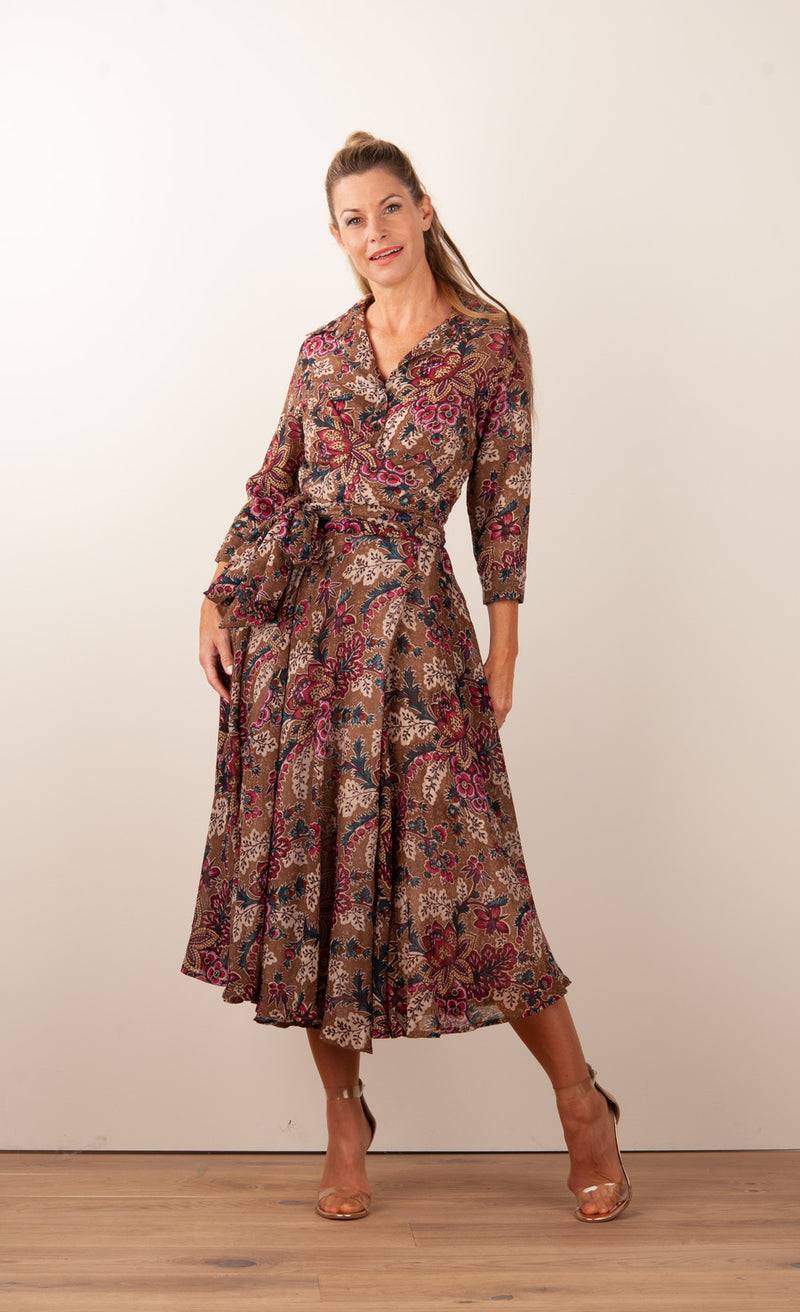 Samantha Sung Kleid „Olivia“ Braun | Multicolor Neueste Mode